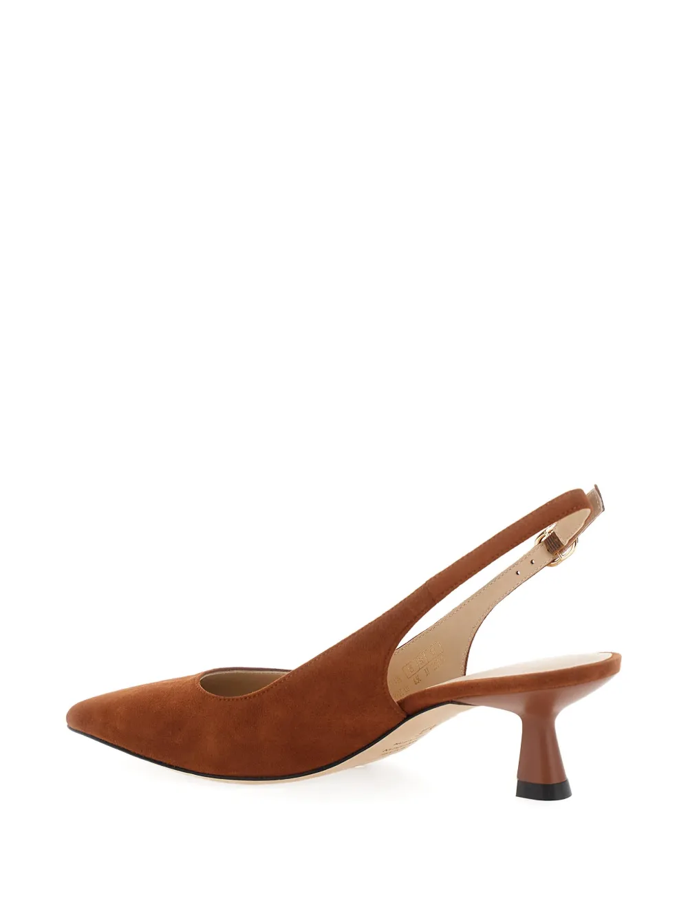 Stuart Weitzman Brown Slingback Pumps With Medium Sculpted Heel In Suede Woman In Brown