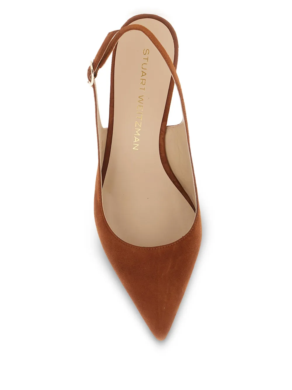 Stuart Weitzman 50mm pointed-toe slingback pumps Brown