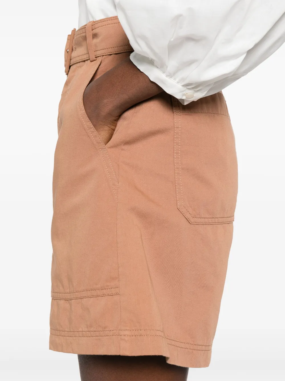 Weekend Max Mara Shorts met ceintuur zakken Bruin