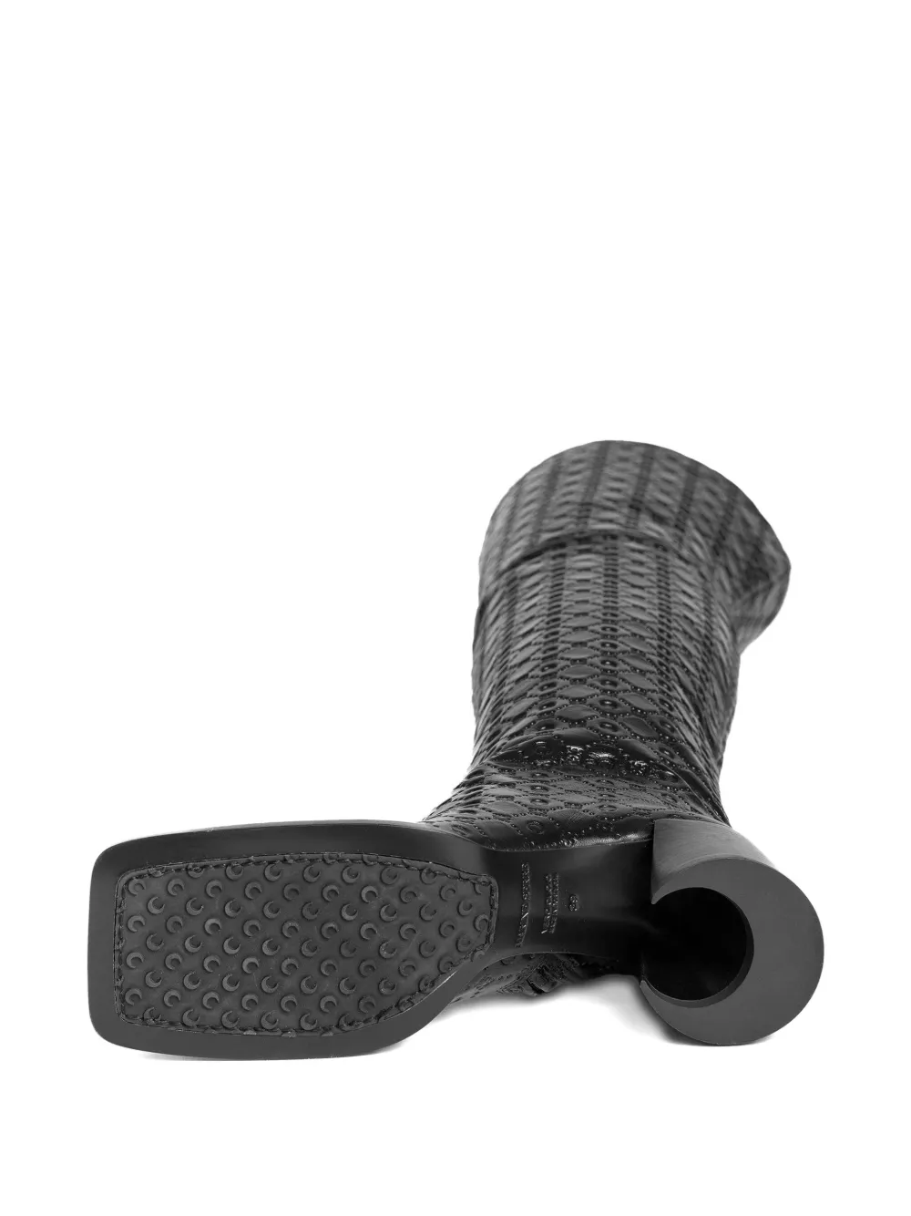 Marine Serre 65mm Monogram-embossed Leather Boots In Black