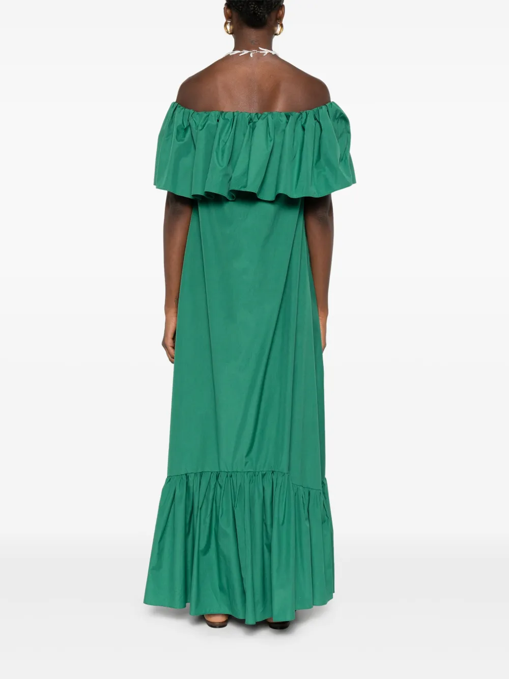 Max Mara Off-shoulder jurk Groen