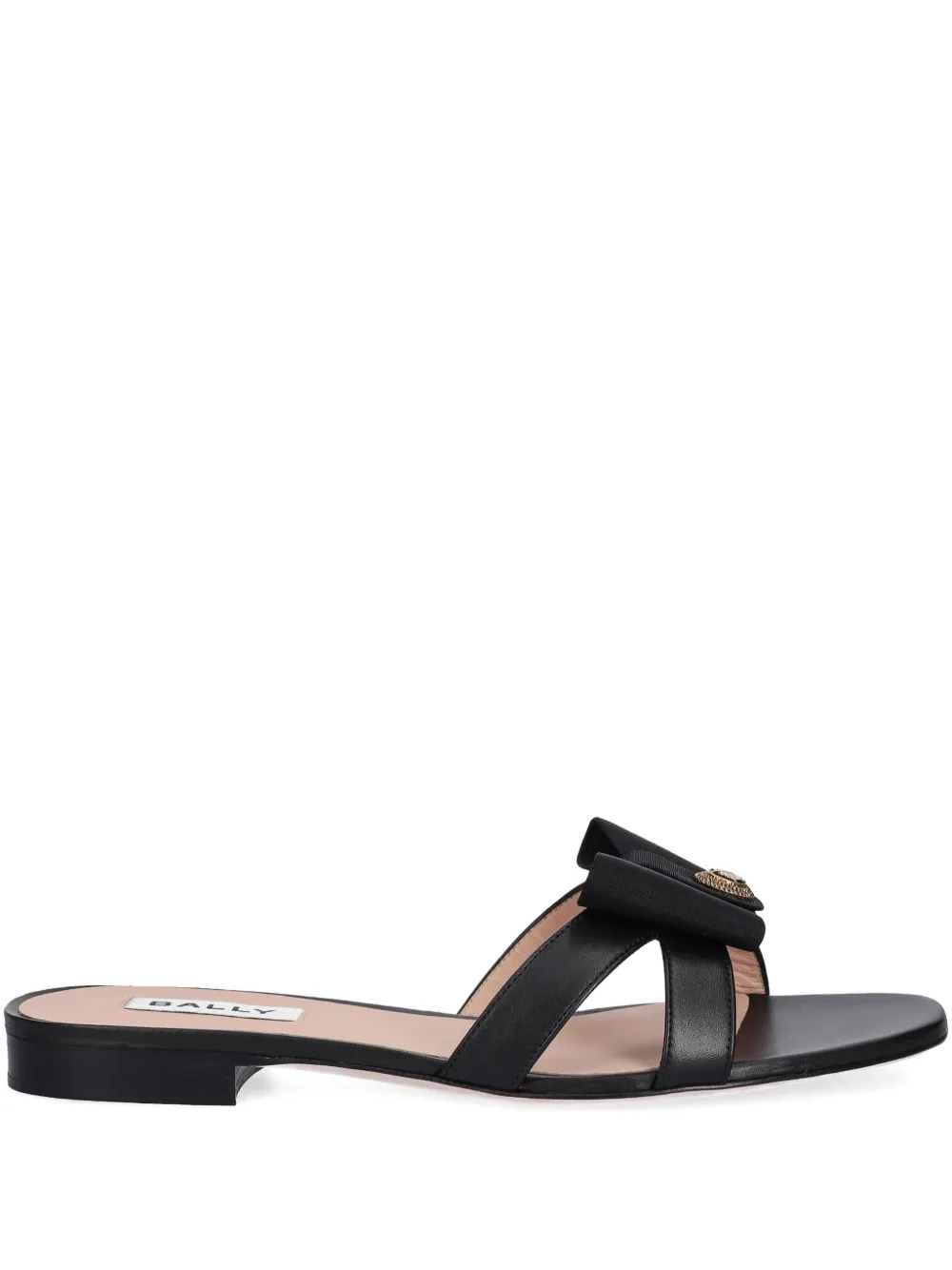 Bally bow-embellished leather slides | Black | Image 1