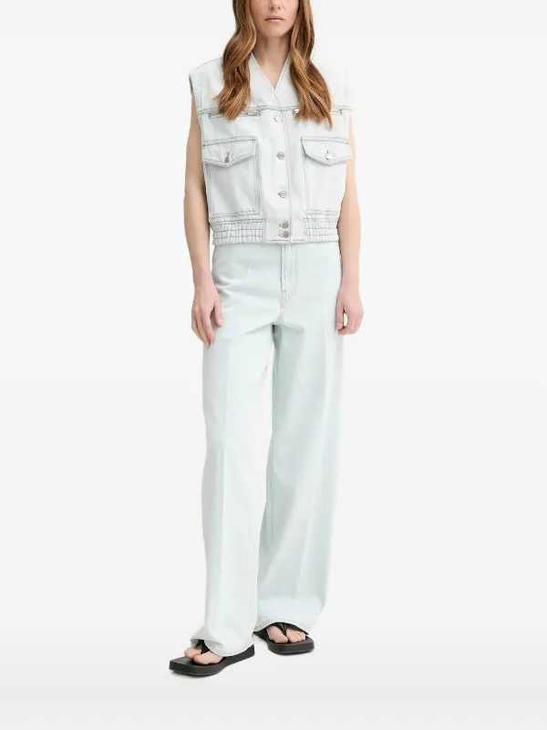 Bally Sleeveless Denim Jacket in Blue