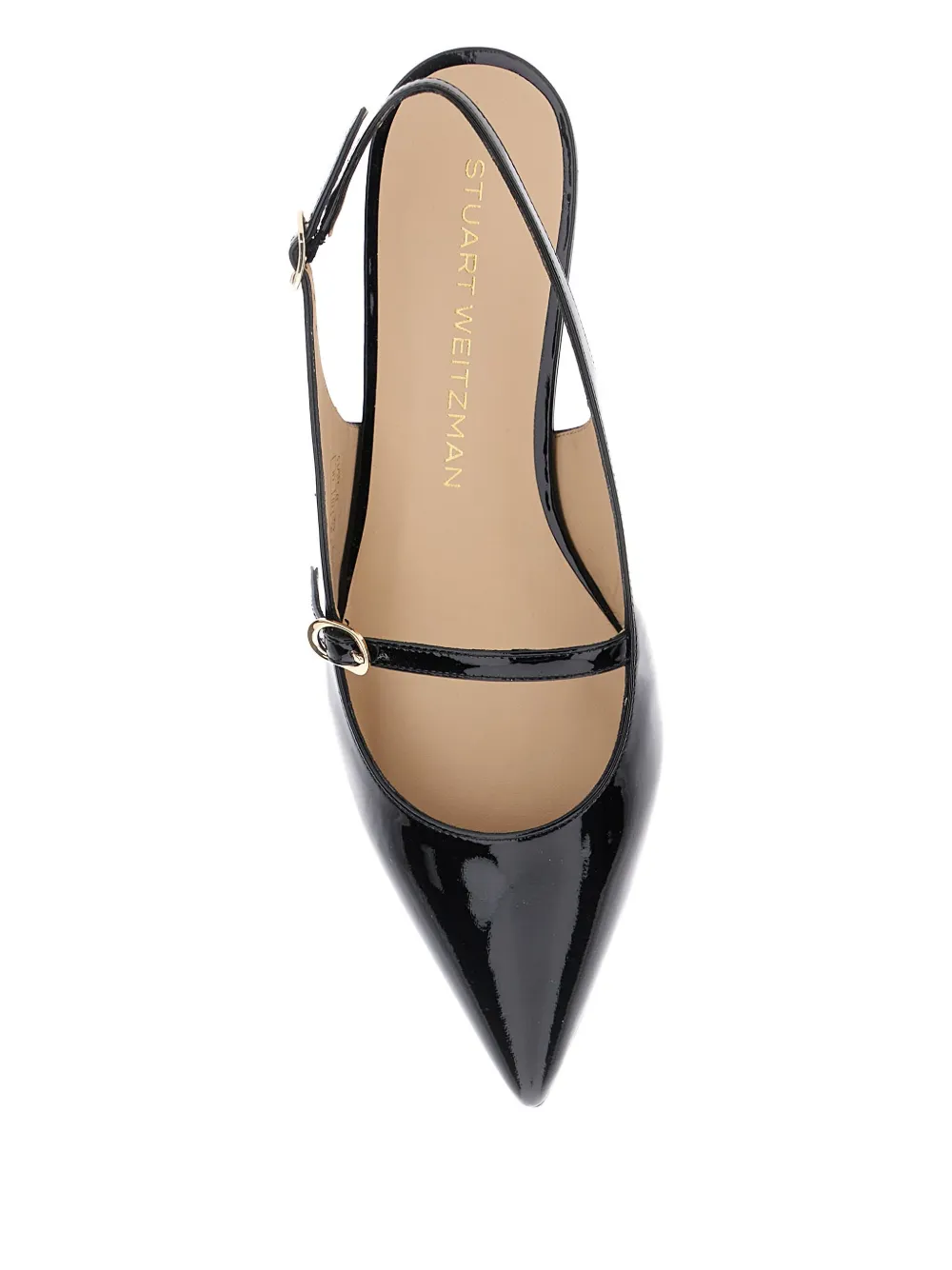 Stuart Weitzman Emilia pointed-toe slingback flat pumps Black