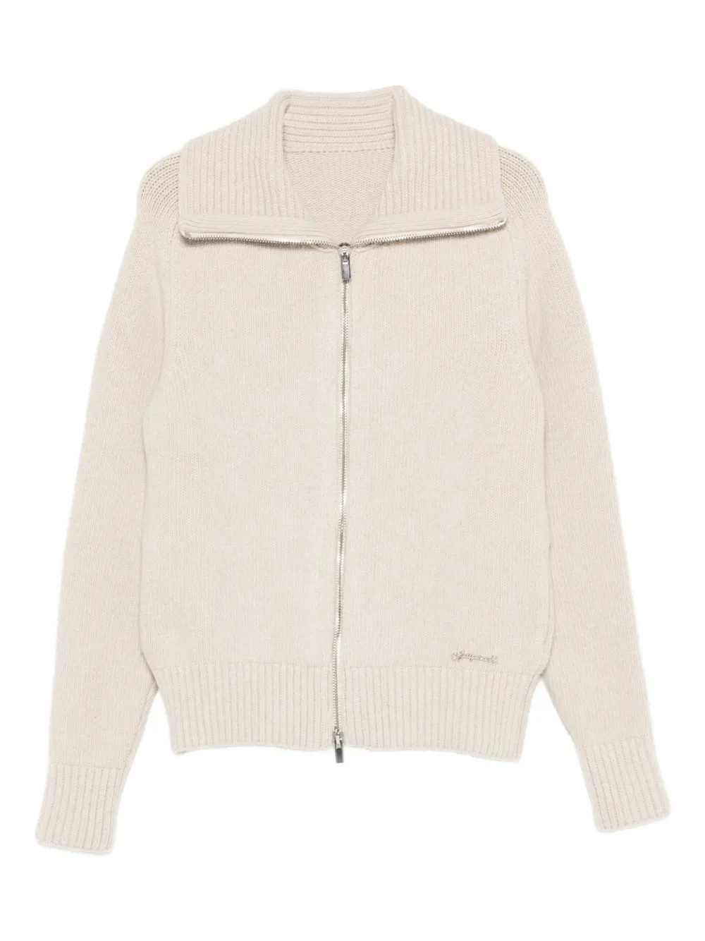 Jacquemus Zip-collar Cardigan In Neutral