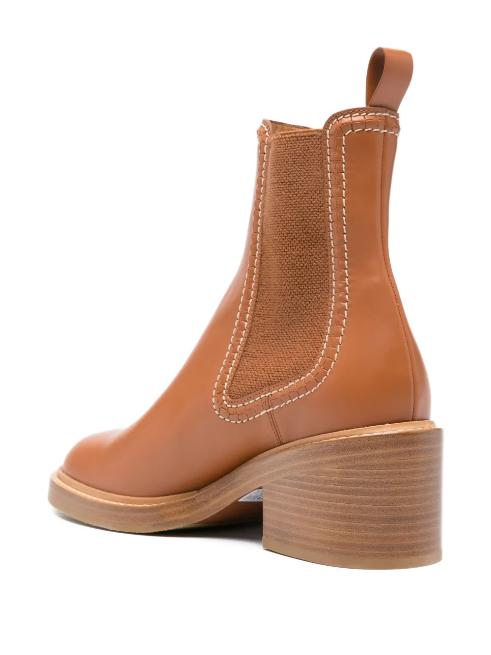 Chloé 60mm leather-stitched Chealsea boots Bruin