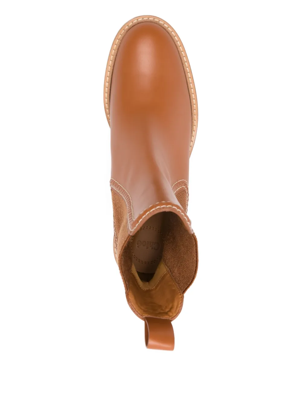 Chloé 60mm leather-stitched Chealsea boots Bruin