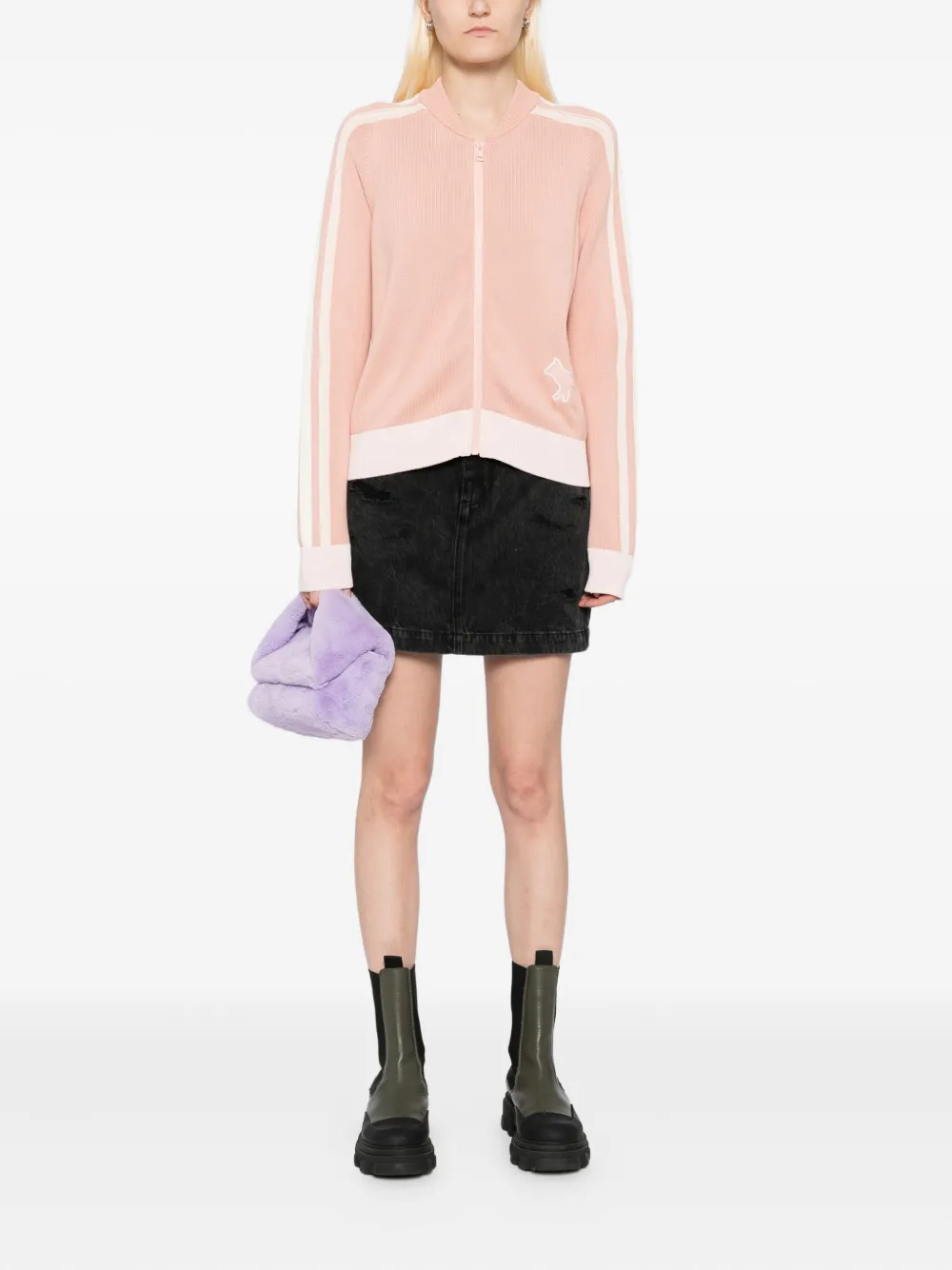 Maison Kitsuné flash fox zipped blouson | Knitted Tops | Image 2