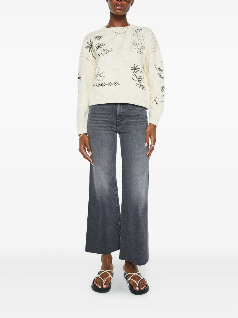 MOTHER embroidered cotton sweater | Knitted Sweaters | Image 2