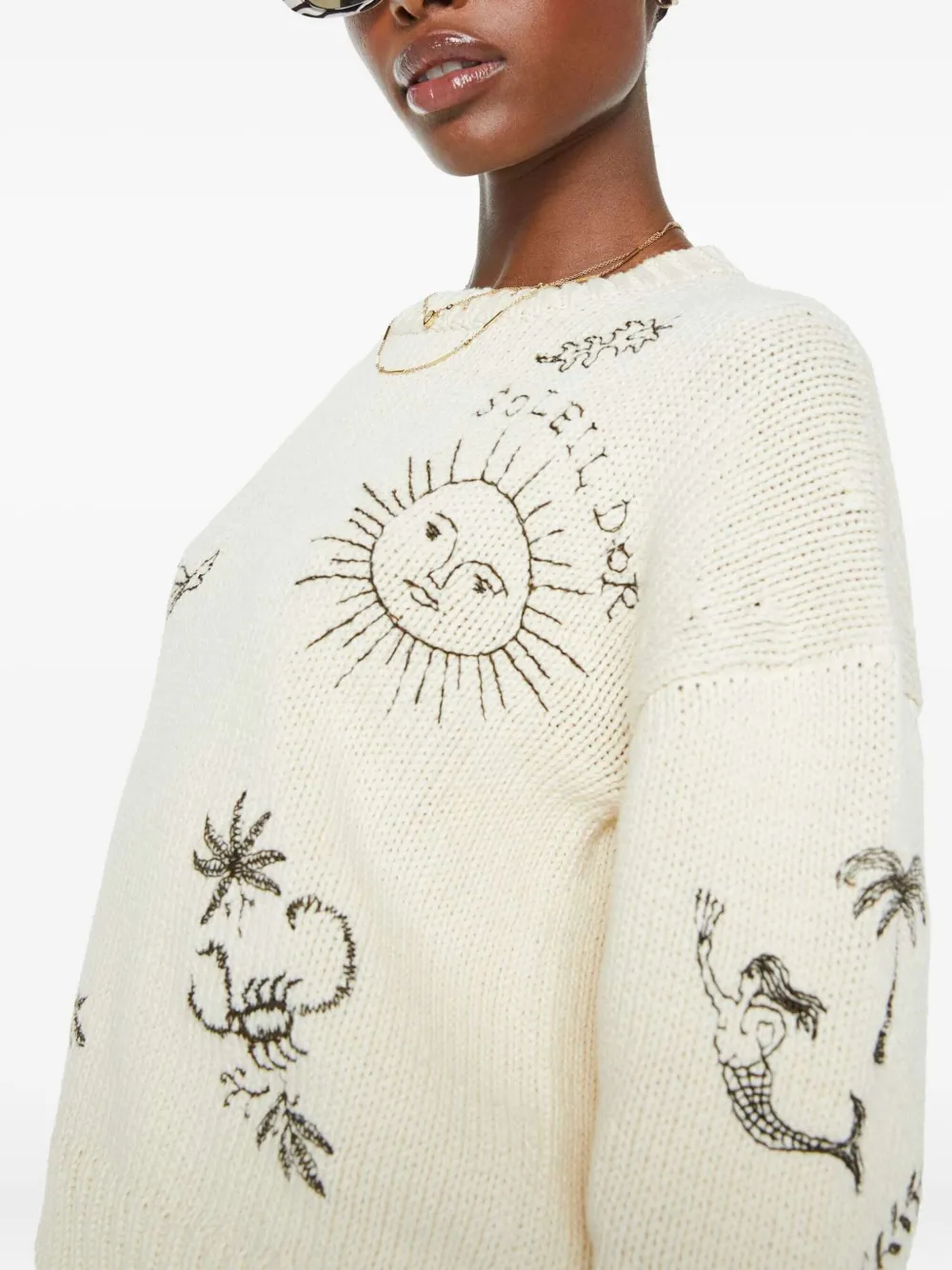 Mother Womens Drawings In The Sand The Cotton Knit Jumper In Multi