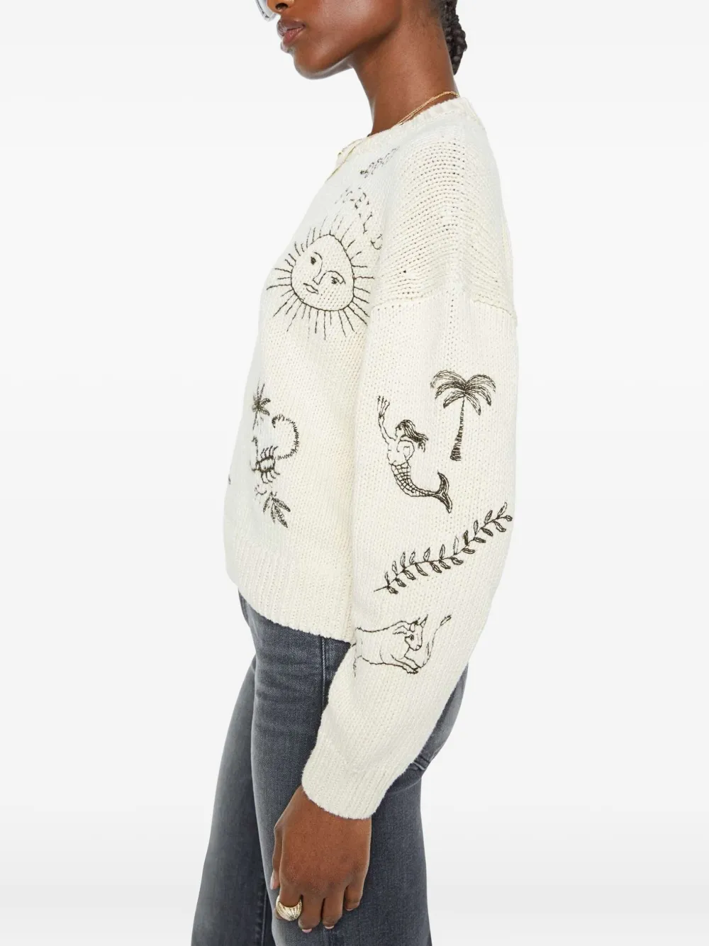 Mother Womens Drawings In The Sand The Cotton Knit Jumper In Multi