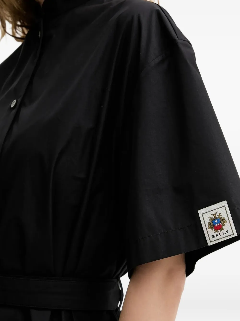 Bally Midi-blousejurk met logopatch Zwart