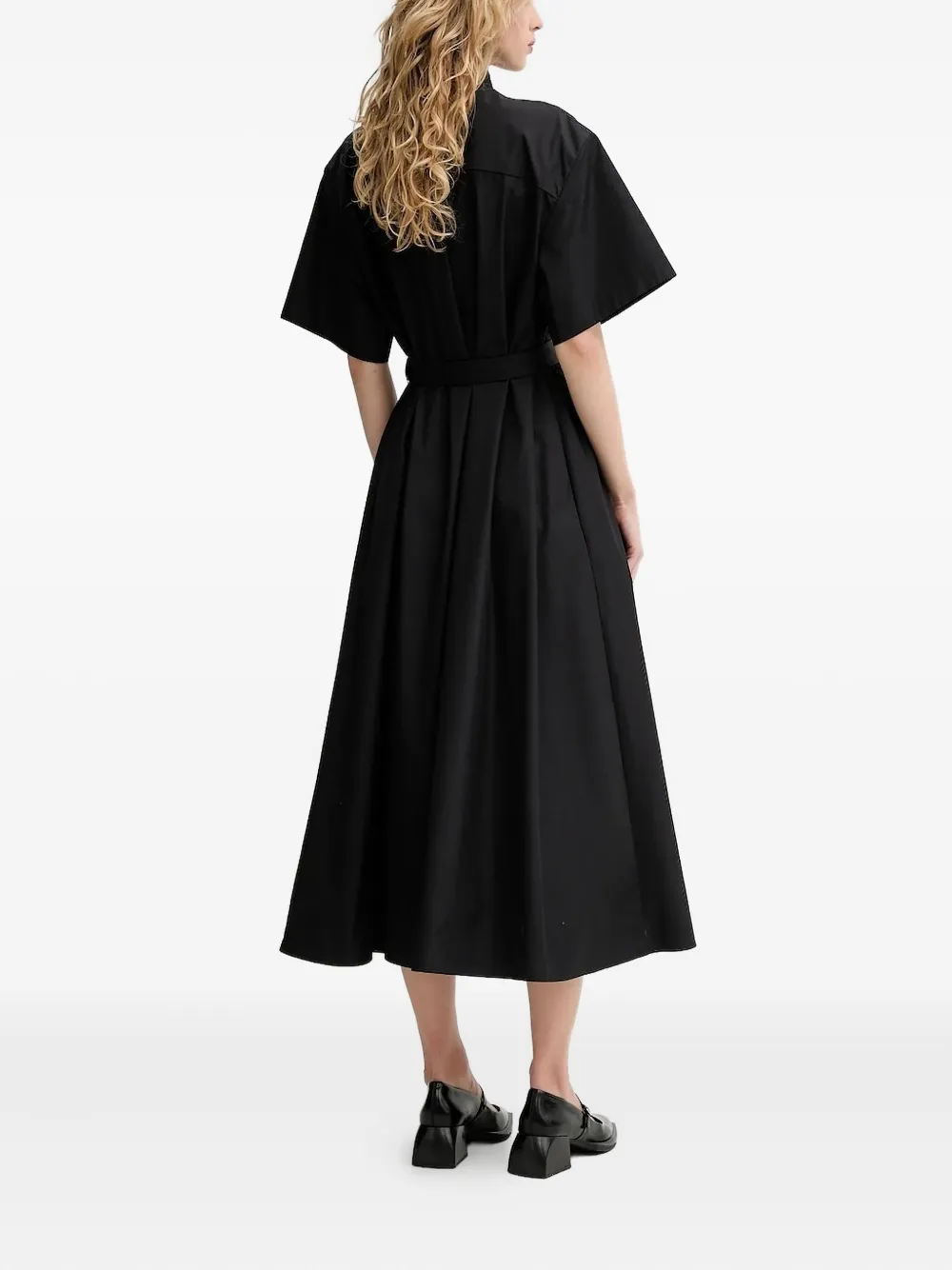 Bally Midi-blousejurk met logopatch - Zwart
