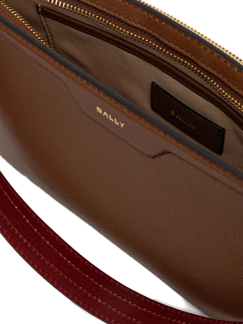 Bally Code leren crossbodytas Bruin