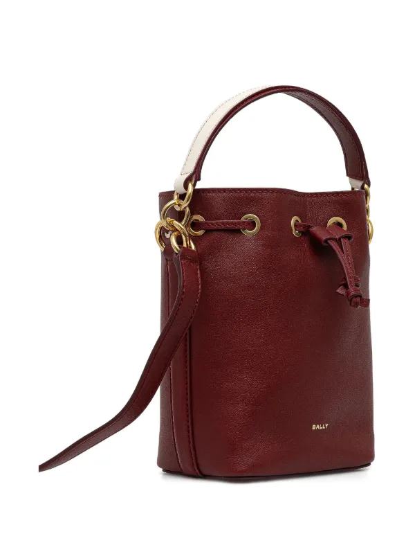 Bally Code Leather Bucket Bag | Red | FARFETCH