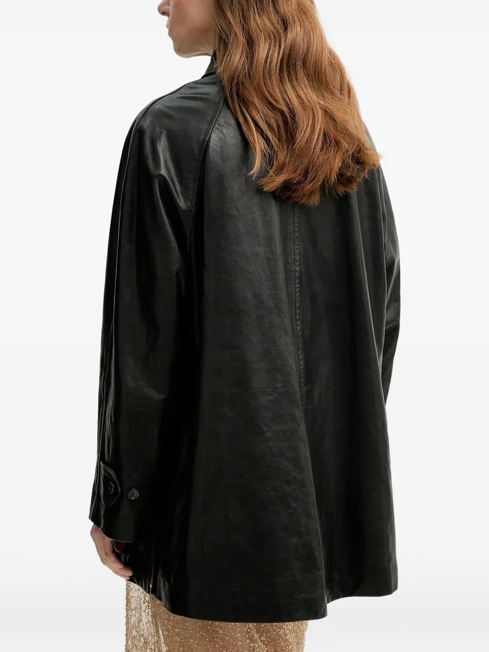 Bally Buttoned Leather Jacket In Black