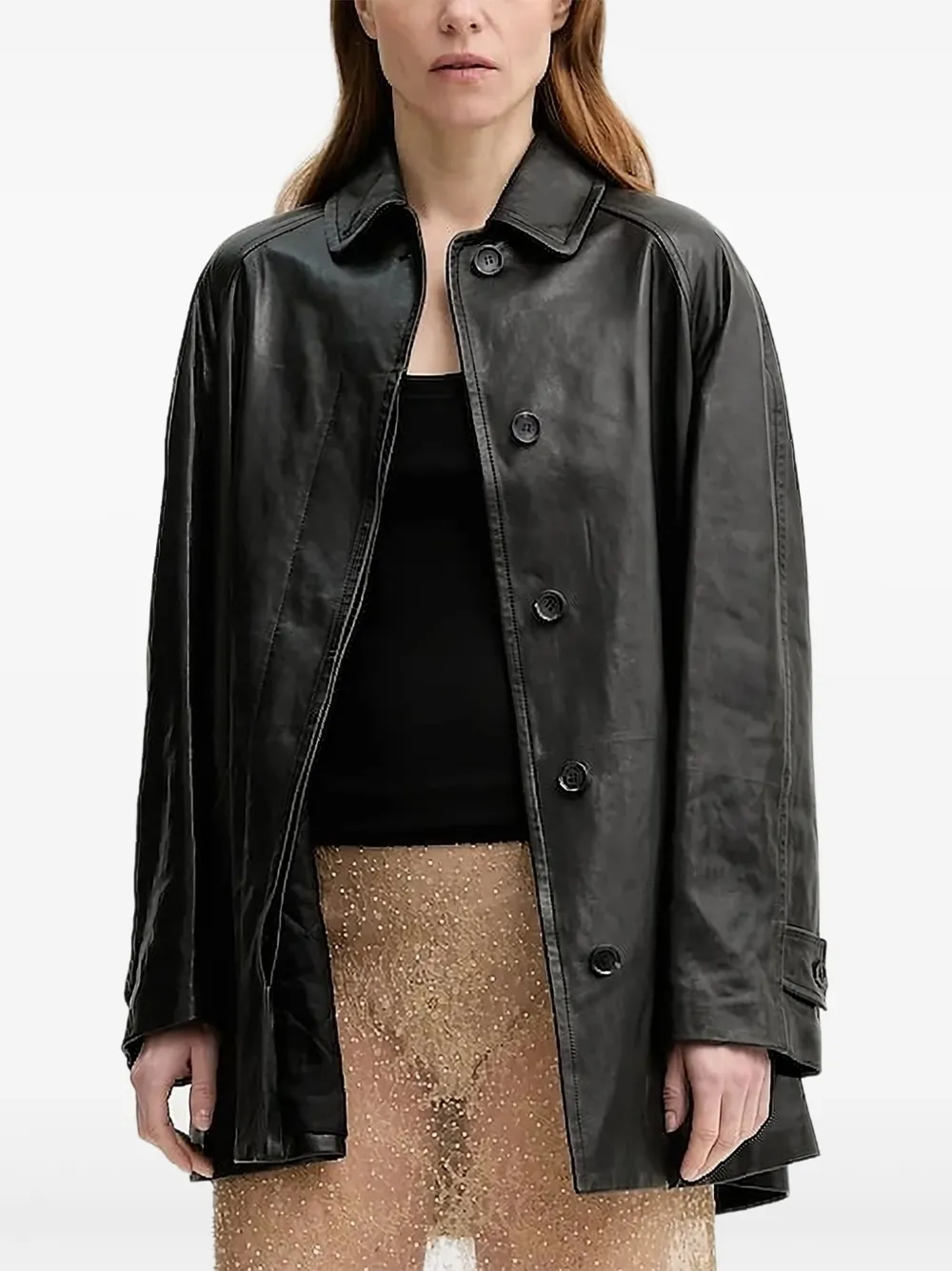 Bally buttoned leather jacket | Black | Image 1