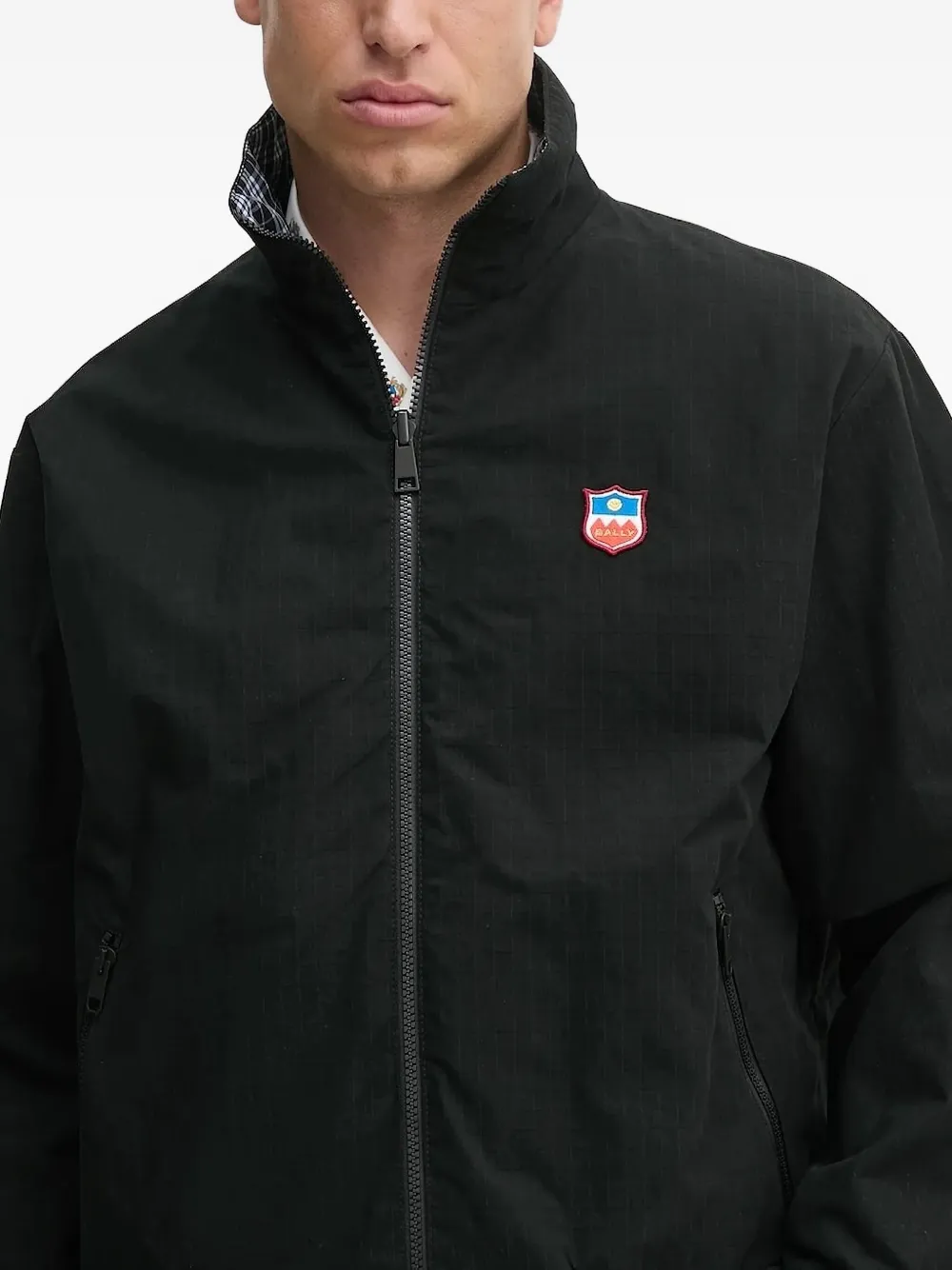 Bally logo-patch long-sleeve jacket Zwart
