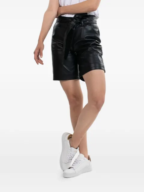 Poche Paris Camille high-waisted leather shorts