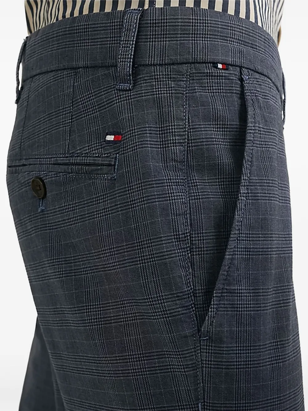 Tommy Hilfiger Checked Slim-fit Trousers In Blue