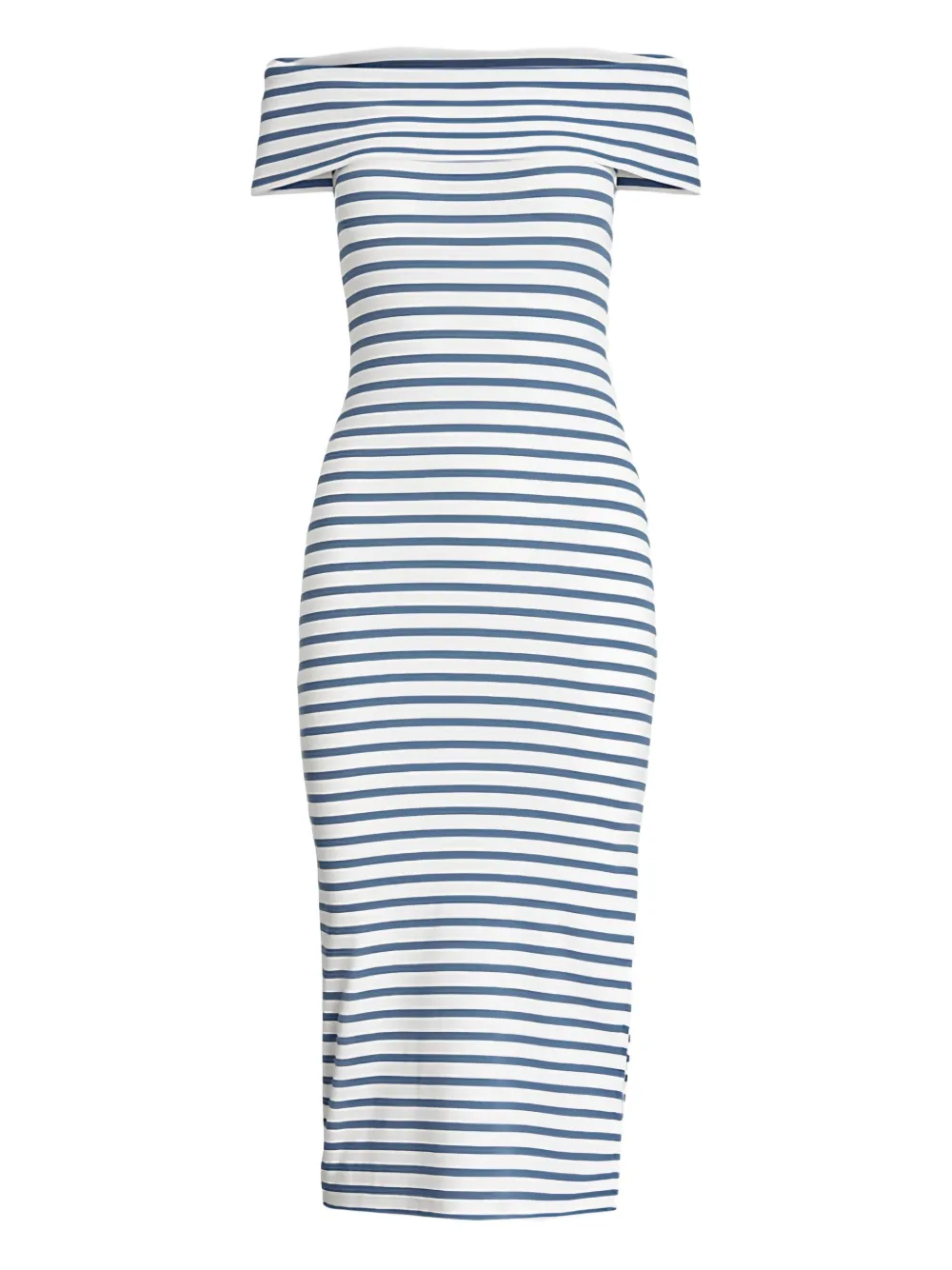 striped off-shoulder dress