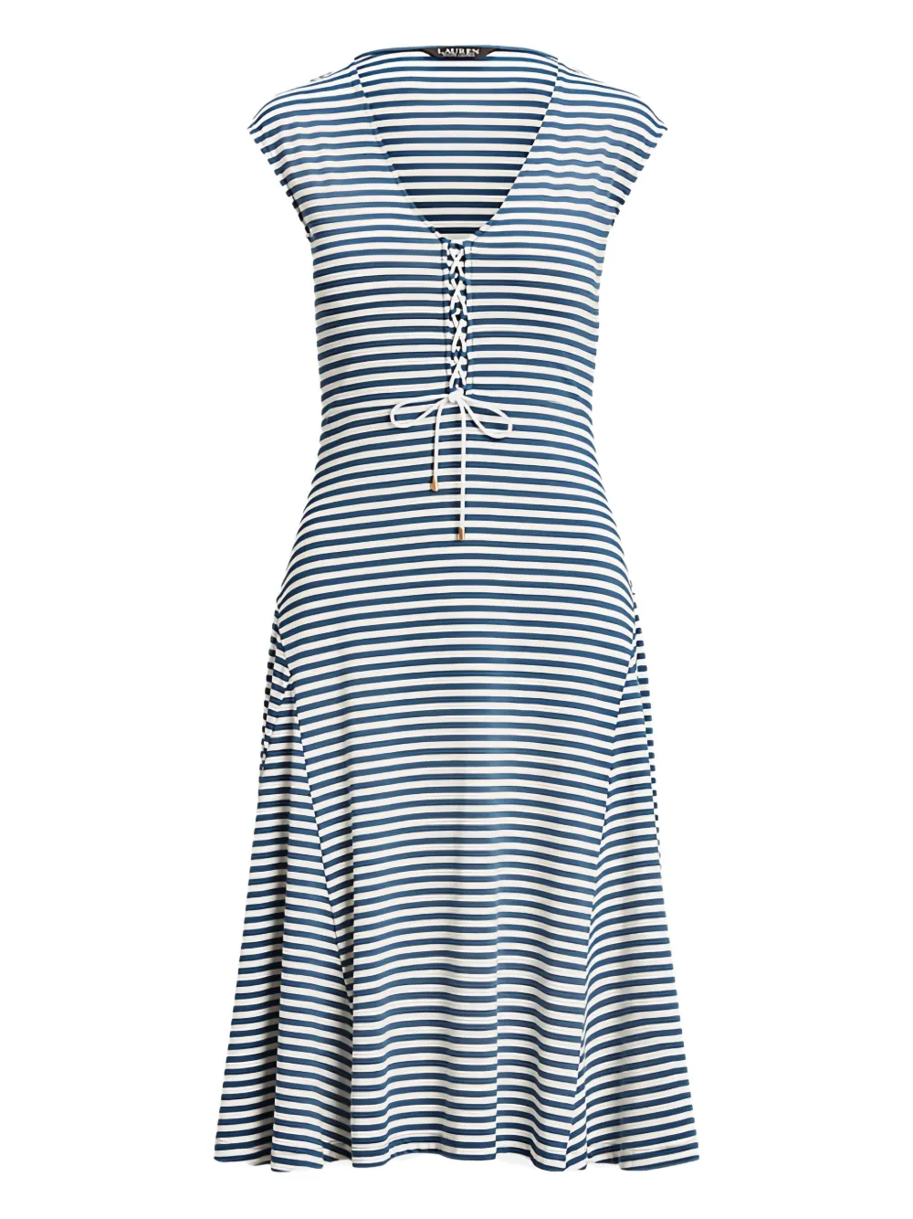 striped v-neck dress