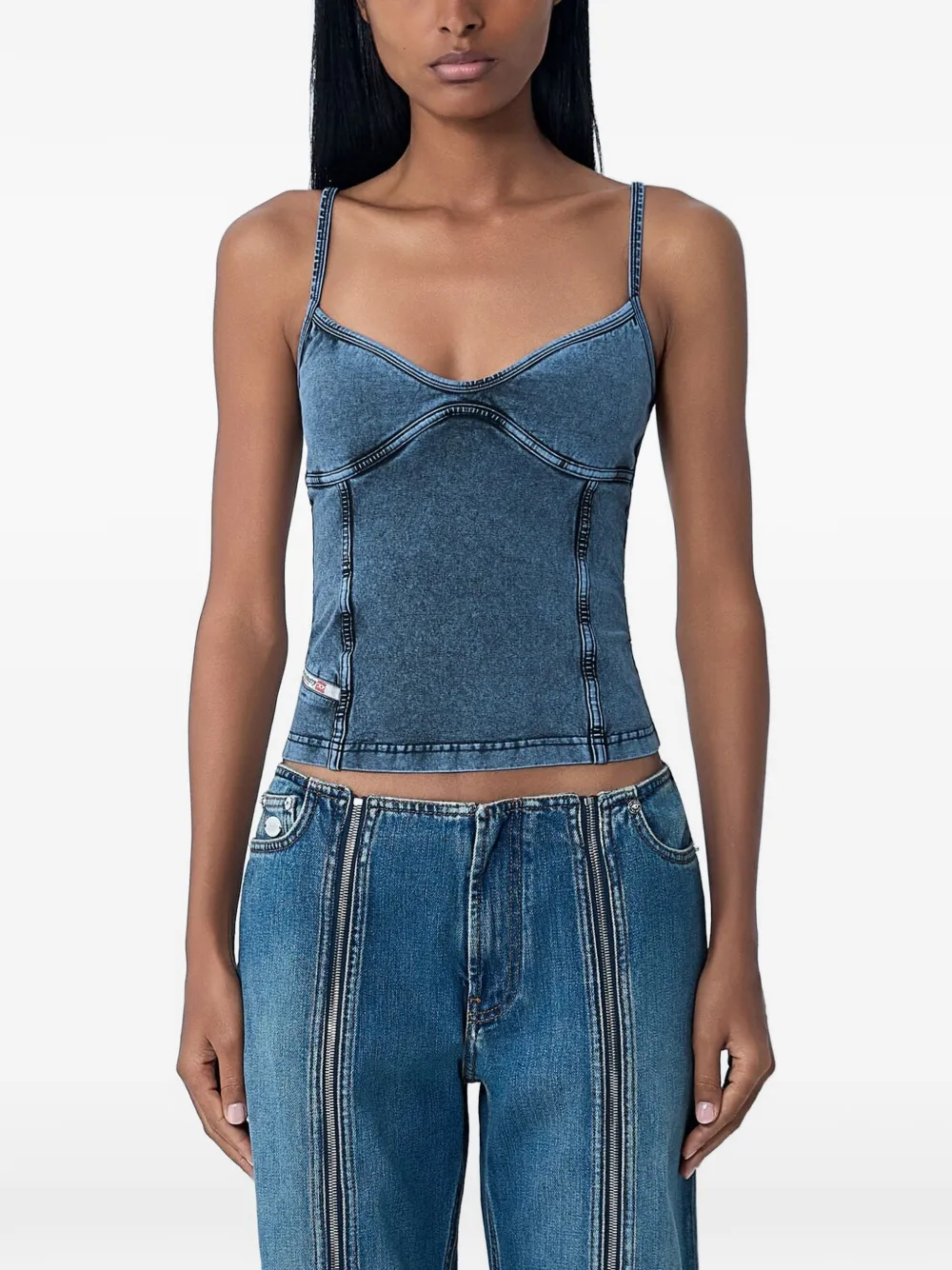 Diesel denim corset top - Blu