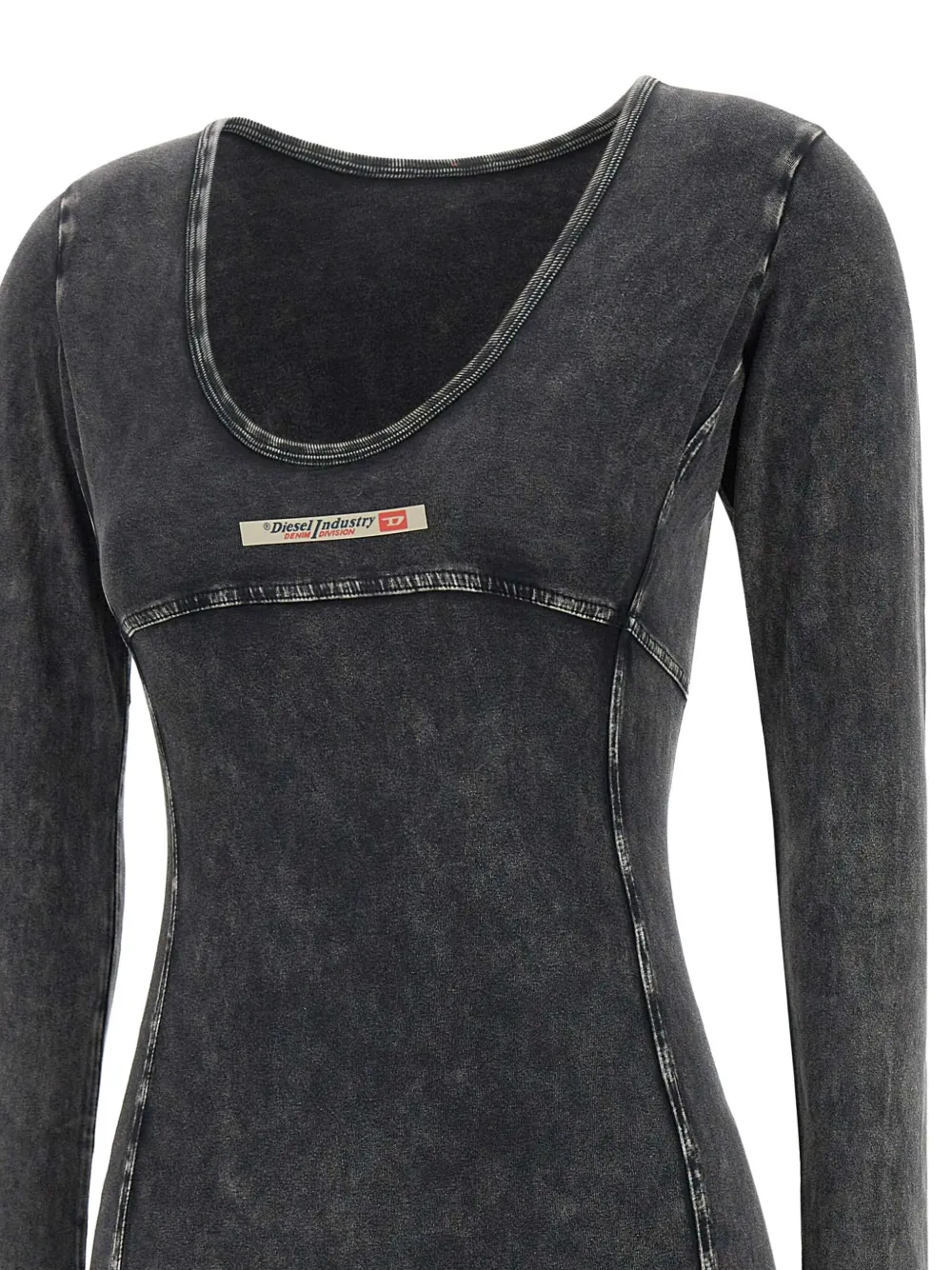 Diesel Jersey playsuit met lange mouwen Zwart