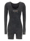 Diesel jersey long-sleeve playsuit - Black