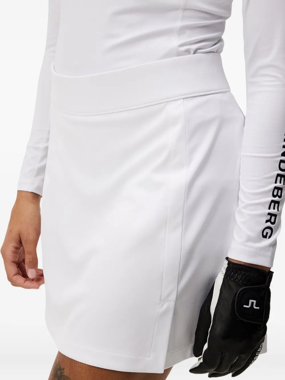 J. Lindeberg Pleated Panelled Skirt In White