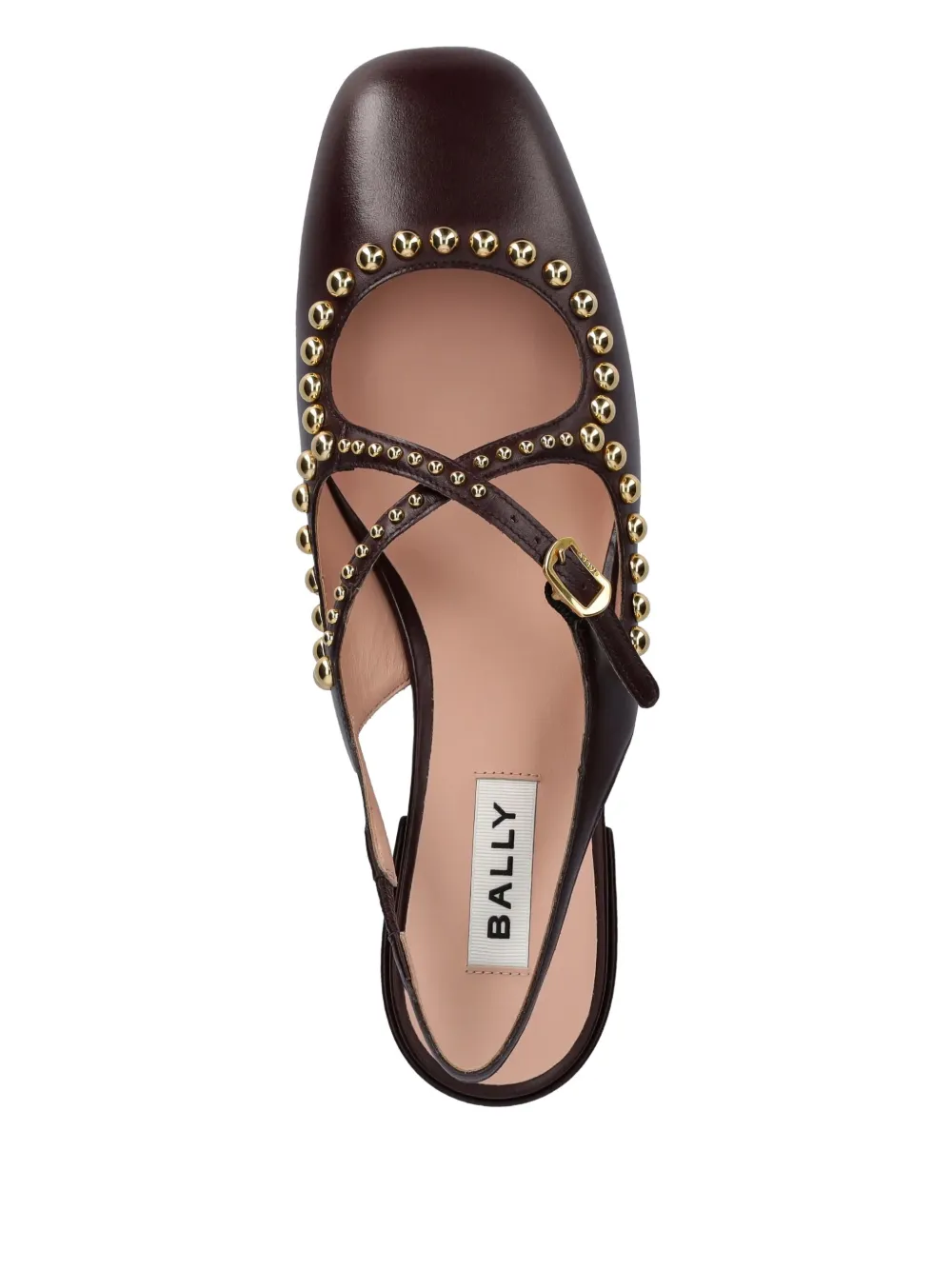 Bally rina studded slingback pumps Brown