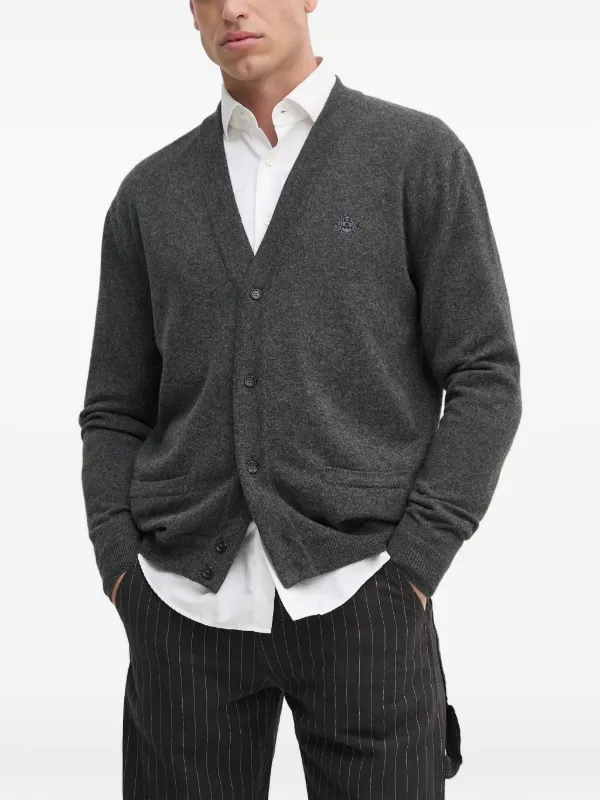 Bally Logo-embroidered Cardigan in Grey