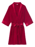 PJ Harlow Dreamwear satin-trimmed robe - Red