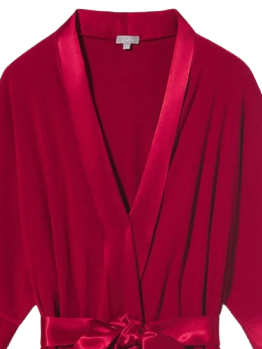 PJ Harlow Dreamwear satin-trimmed robe Rood