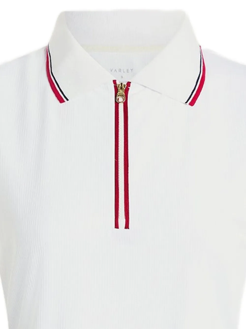 Varley Geribbelde tanktop met rits Wit