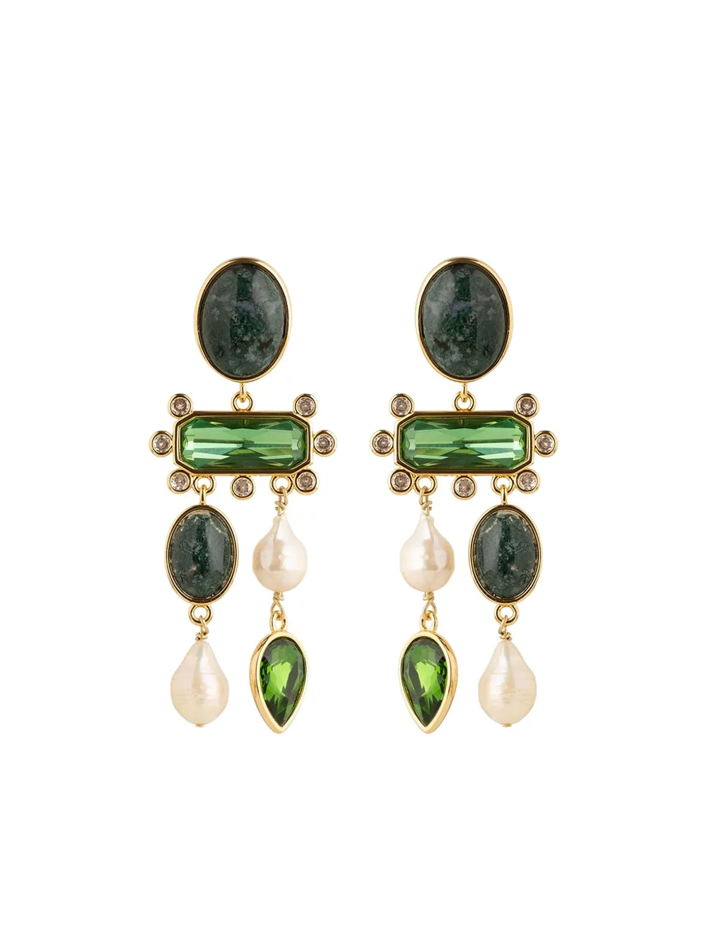 Mignonne Gavigan stone-embellished drop earrings - Verde