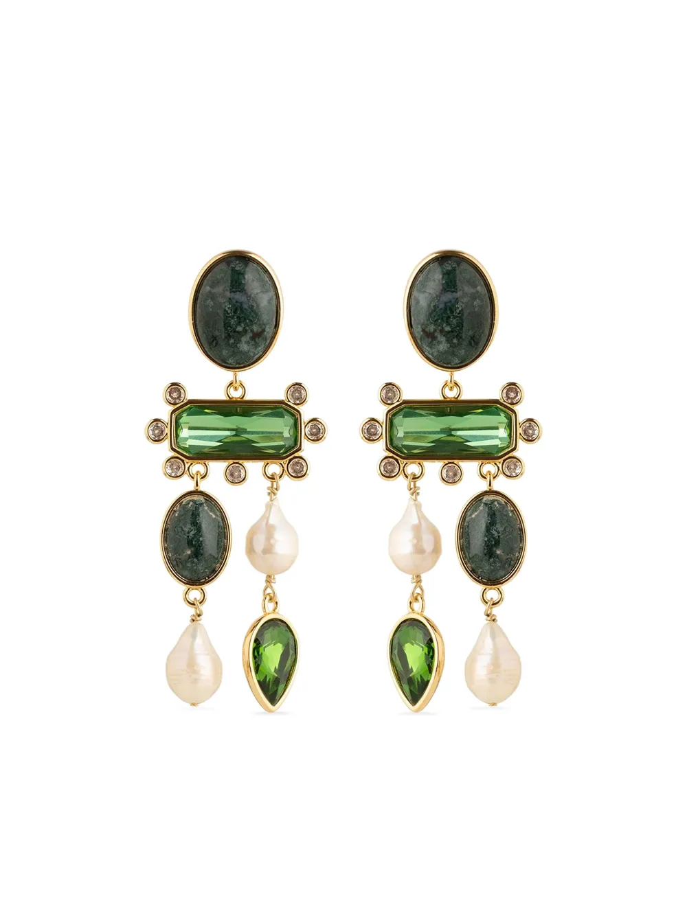 stone-embellished drop earrings