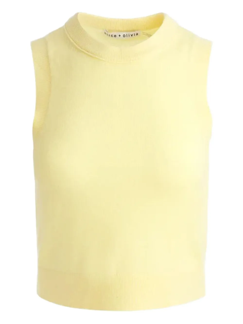 alice + olivia round-neck sleeveless top | Yellow | Image 1