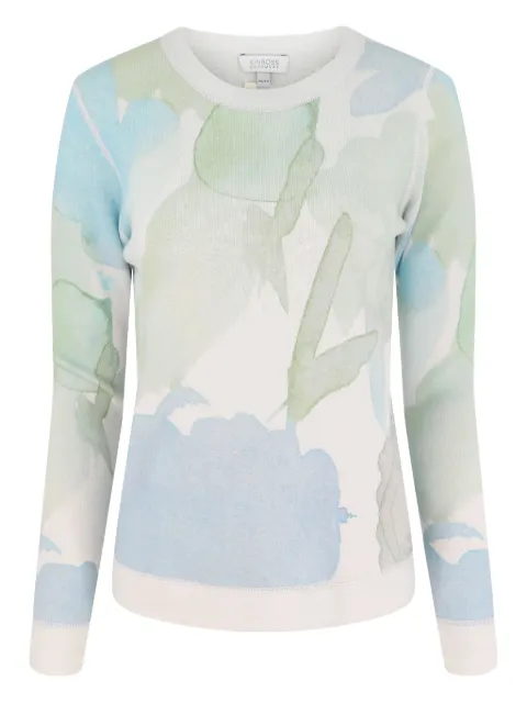 Kinross Cashmere watercolour-print crew-neck sweatshirt