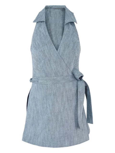 Alexis halter-neck wrap dress