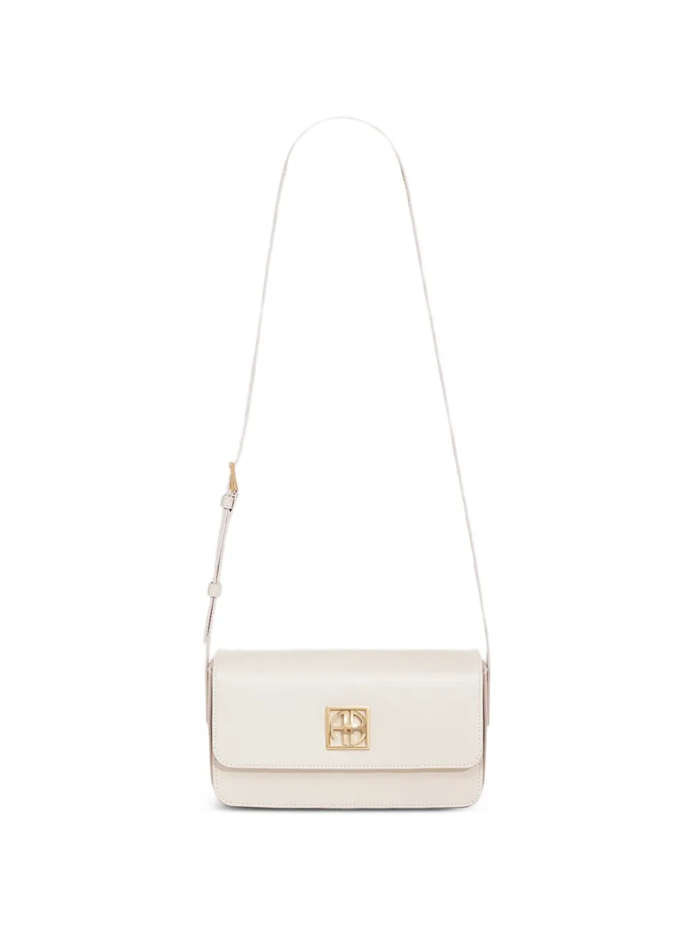 ANINE BING Elly logo-plaque crossbody bag - Toni neutri
