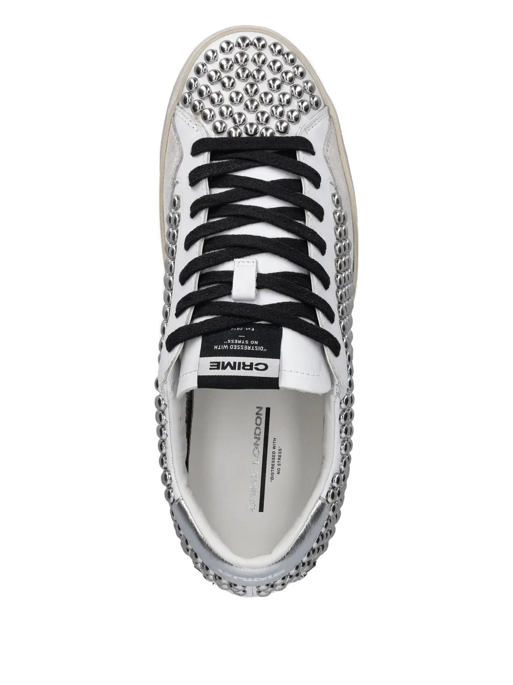 Crime London Gerafelde leren sneakers - Wit