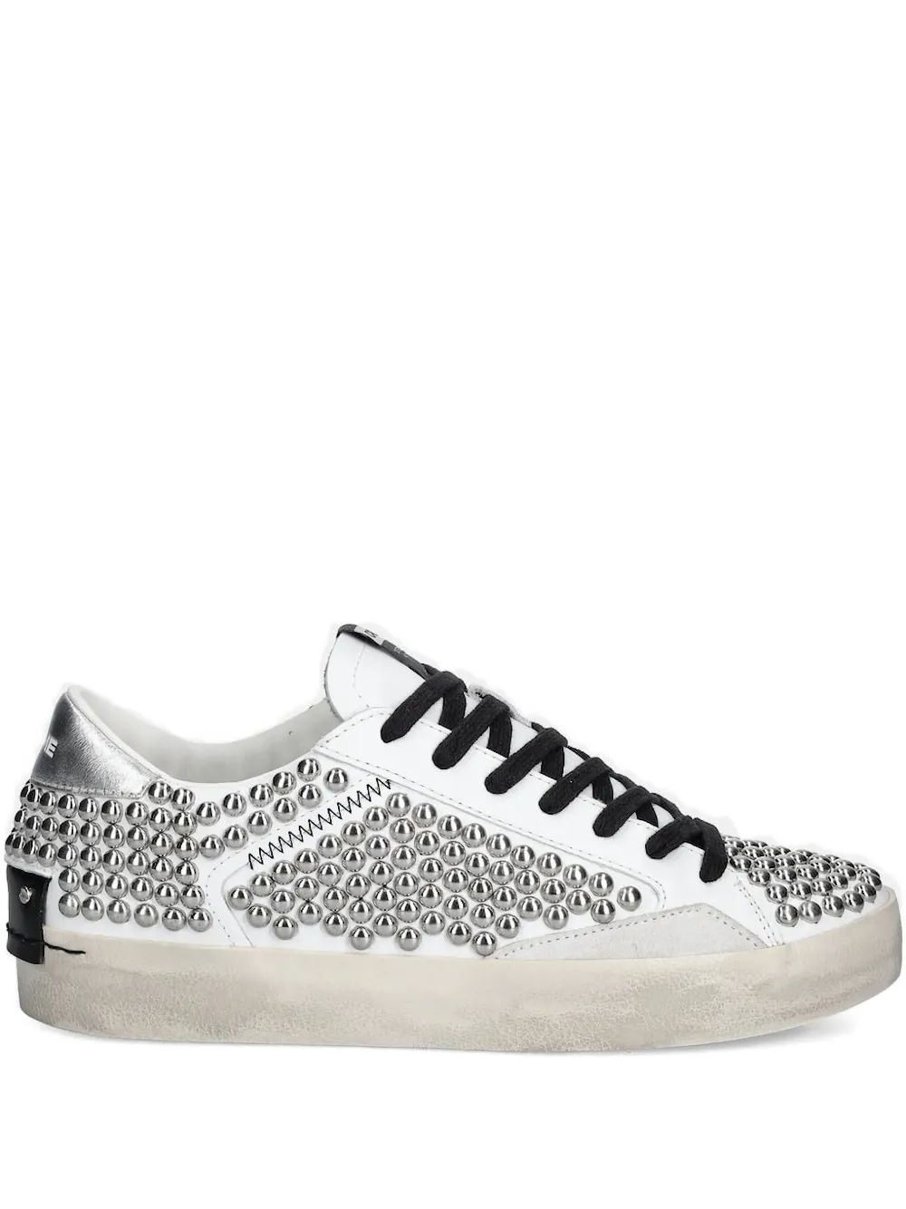 Crime London Distressed leather sneakers White