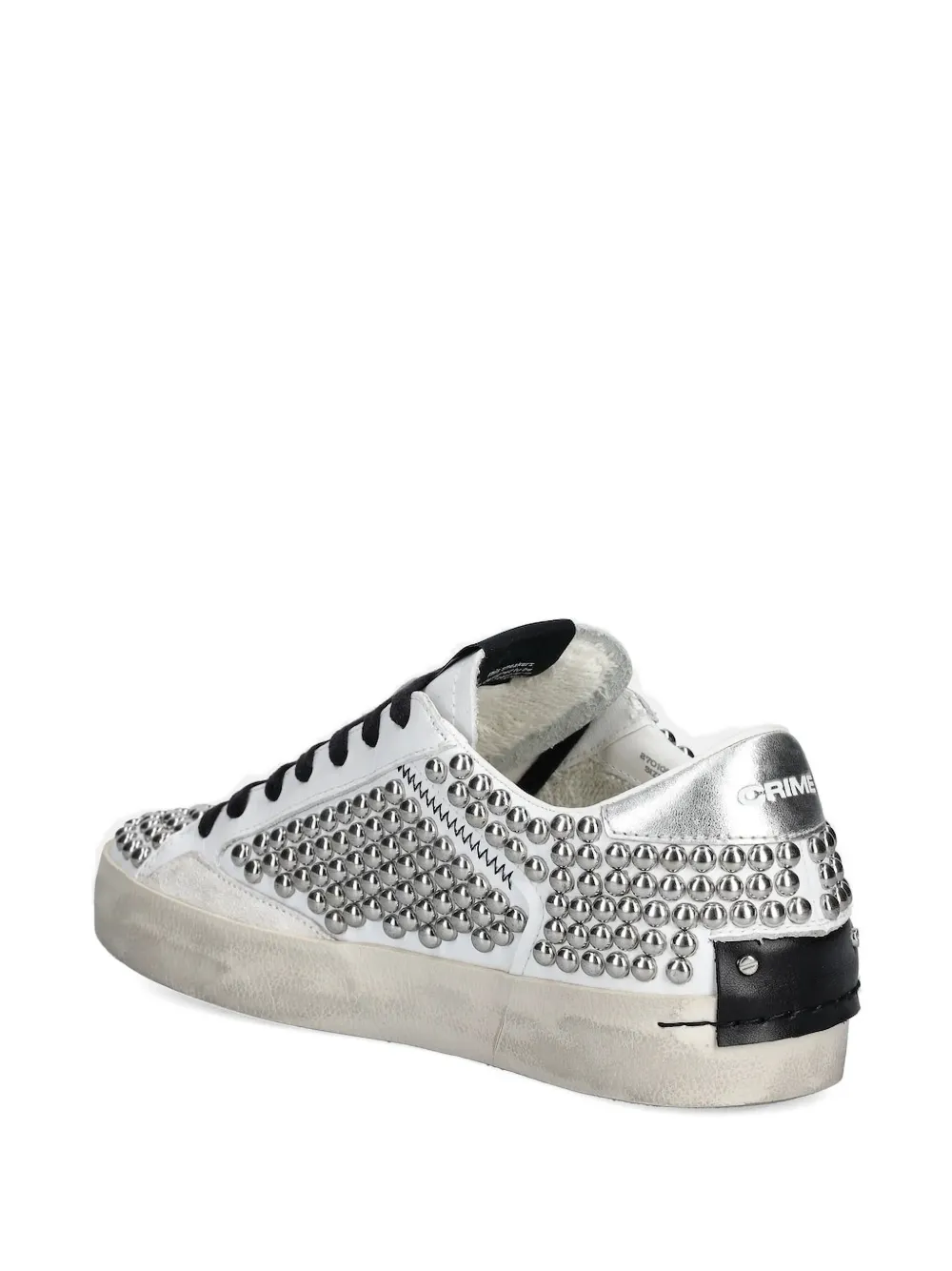 Crime London Distressed leather sneakers White