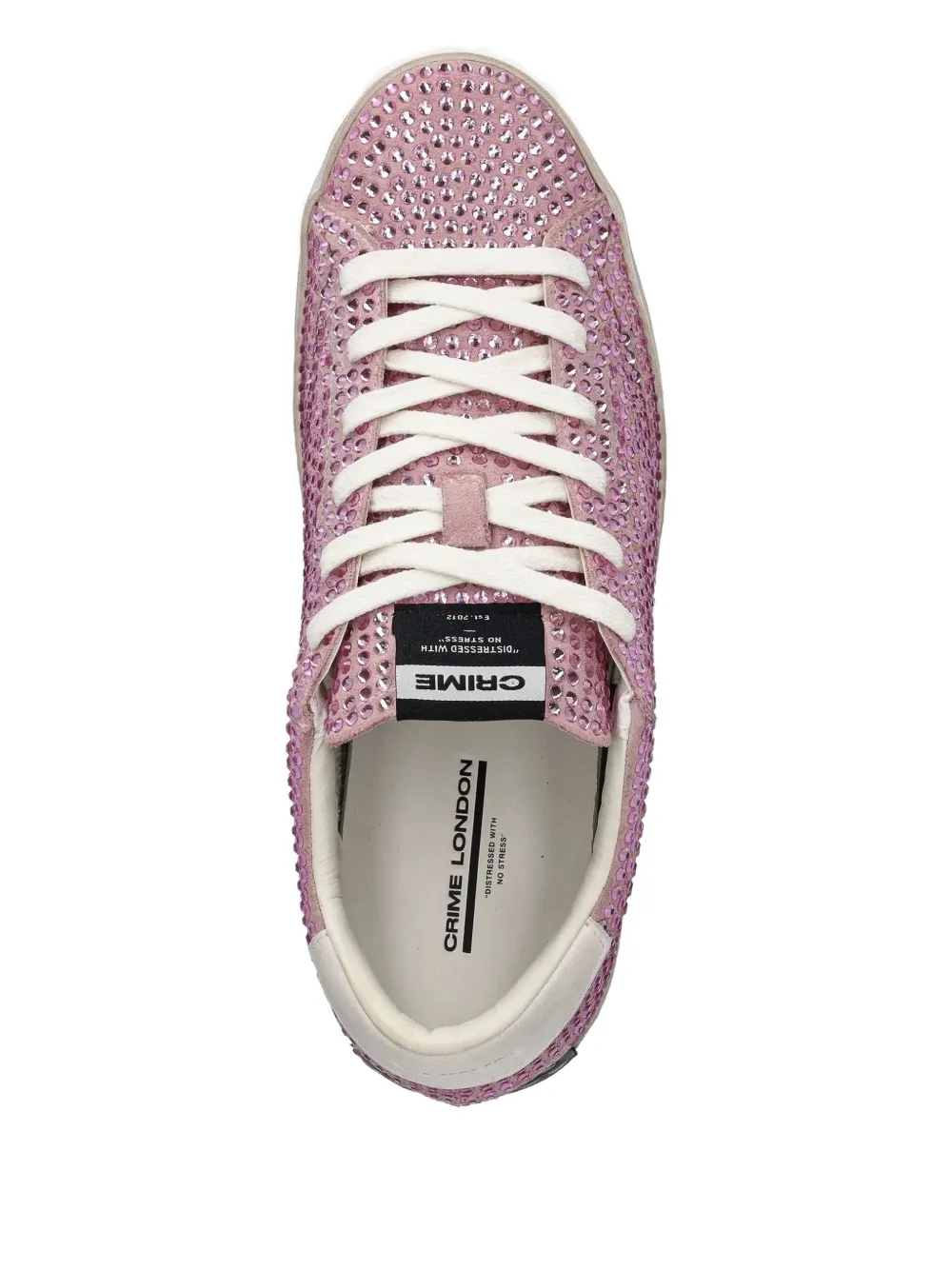 Crime London Gerafelde sneakers verfraaid met kristallen - Roze