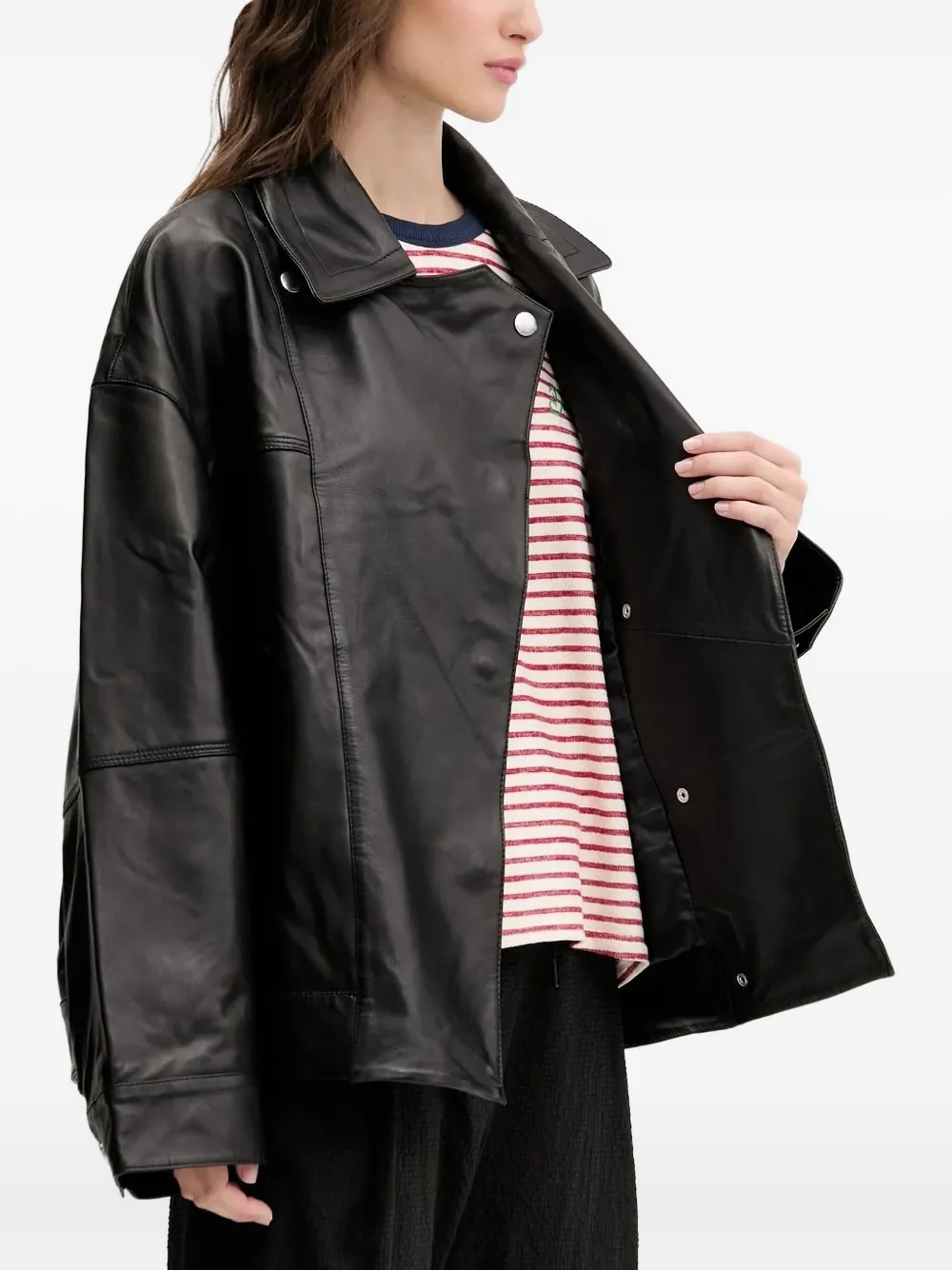 Bimba Y Lola Panelled Leather Jacket In Black