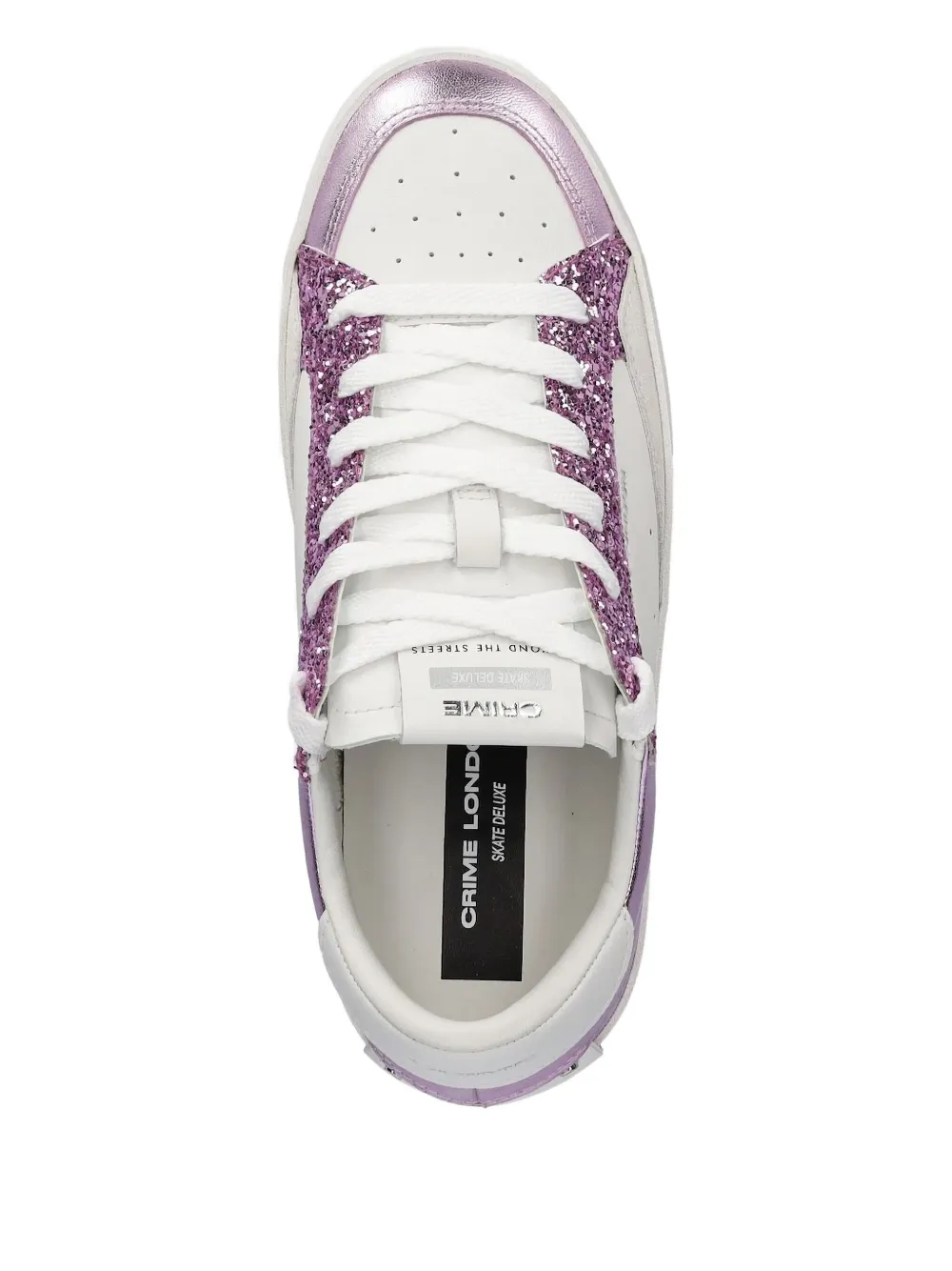 Crime London Leren sneakers met vlakken met glitters - Paars