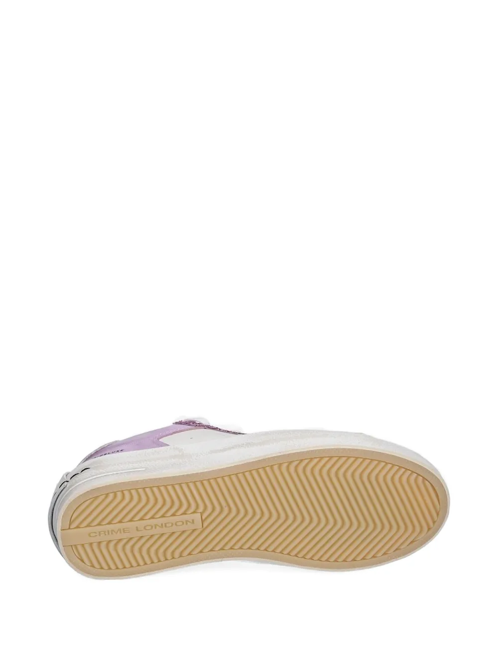 Crime London glitter-panel leather sneakers Purple