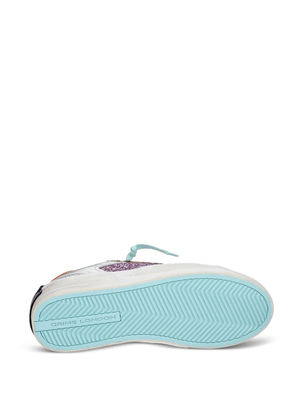 Crime London Sneakers met luipaardvlak en glitter Wit