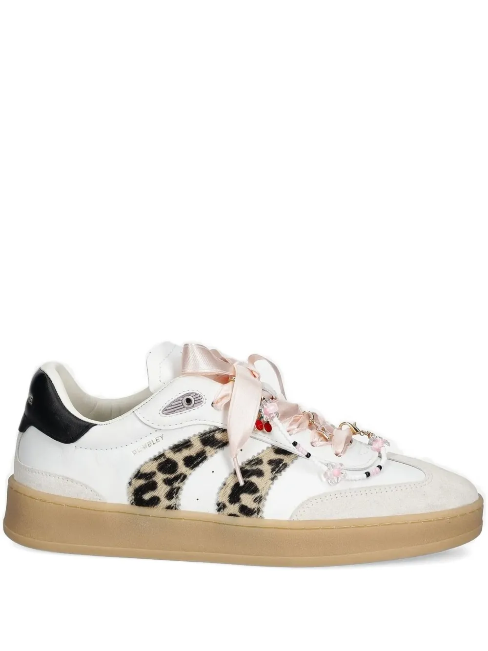 Crime London Wembley leopard-print sneakers White